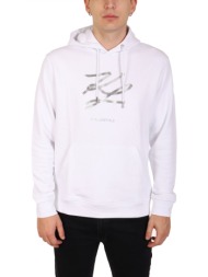 karl lagerfeld φουτερ hoodie silver logo λευκο