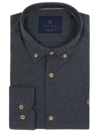 dors πουκαμισο button down flannel logo σκουρο γκρι σε προσφορά