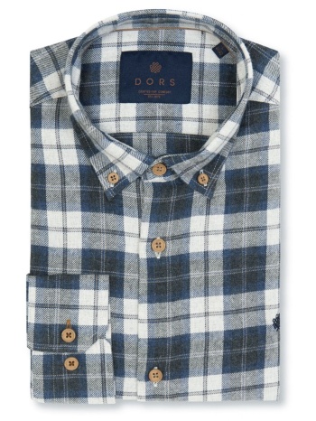 dors πουκαμισο button down flannel καρω μπλε-γκρι σε προσφορά
