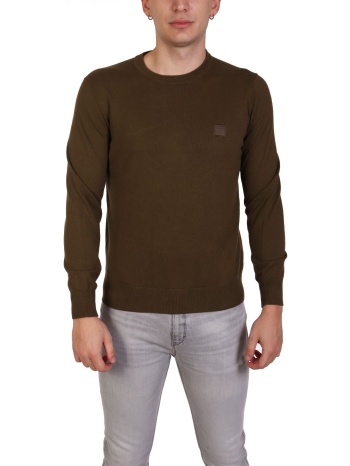 boss casual πλεκτο round neck kanovano χακι σε προσφορά
