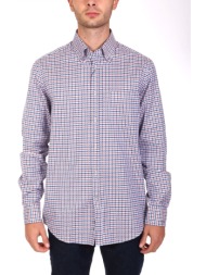 paul&shark πουκαμισο button down μικροσχεδιο multi λευκο-σιελ