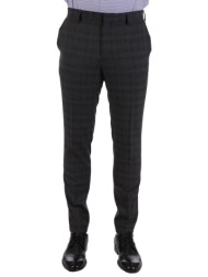 hugo παντελονι κοστουμιου καρω slim fit getlin212 γκρι