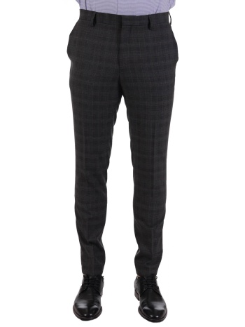 hugo παντελονι κοστουμιου καρω slim fit getlin212 γκρι σε προσφορά