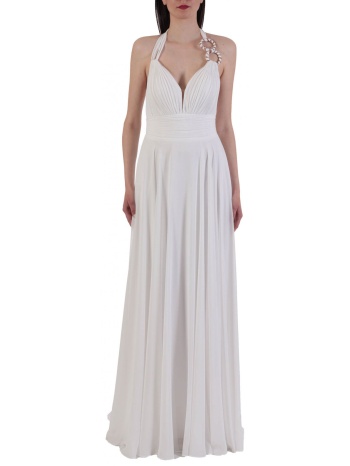 allure evening φορεμα μακρυ δεσιμο λαιμο λευκο σε προσφορά