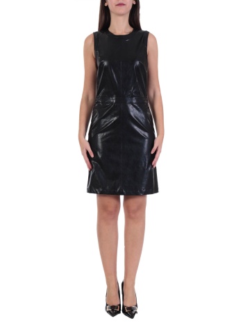 michael kors φορεμα λαιμοκοψη feux leather παρτοι ωμοι μαυρο σε προσφορά