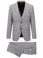 boss κοστουμι καρω με γιλεκο slim fit h-huge-3pcs-222 γκρι