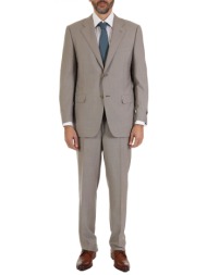 corneliani κοστουμι δικουμπο super 150 μικροσχεδιο γκρι-καφε