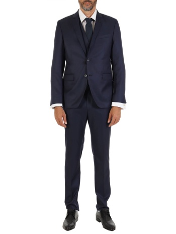 karl lagerfeld κοστουμι με γιλεκο drive 3pcs μπλε