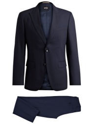 boss κοστουμι ριγε slim fit guabello 1815 stretch tailoring h-huge-2pcspeak-242 μπλε