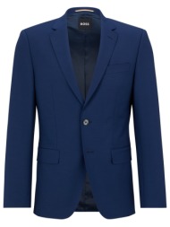 boss σακακι blazer slim fit h-huge-mm-224 ραφ μπλε