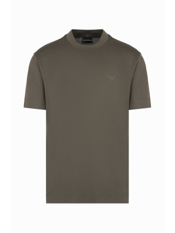 emporio armani t-shirt crew neck logo χακι σε προσφορά