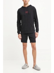 hugo bodywear t-shirt laze hoodie logo μαυρο