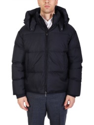 emporio armani μπουφαν puffer hoodie logo μπλε