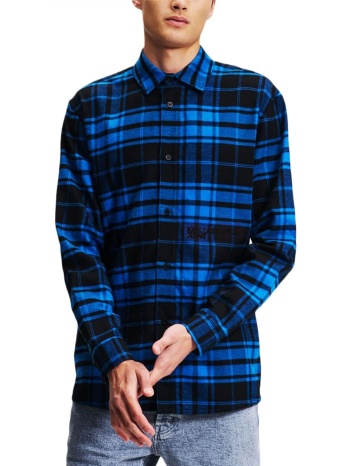 karl lagerfeld jeans πουκαμισο καρω regular check shirt μπλε σε προσφορά