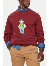 ralph lauren φουτερ crew neck logo bear μπορντω