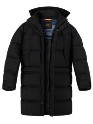 boss casual μπουφαν puffer hoodie olomis1 μαυρο