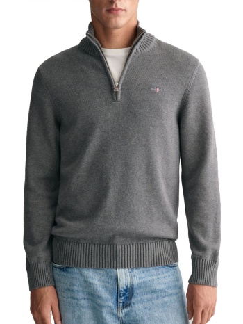 gant πλεκτο casual half zip γκρι