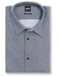 boss πουκαμισο μικροσχεδιο slim fit p-roan-kent-c1-233 μπλε