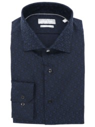 michael kors πουκαμισο slim fit all over logo μπλε