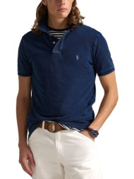 ralph lauren polo custom slim fit logo washed μπλε