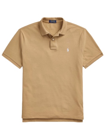 ralph lauren polo custom slim fit logo μπεζ