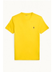 ralph lauren t-shirt custom slim fit logo κιτρινο