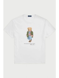 ralph lauren t-shirt classic fit logo bear λευκο