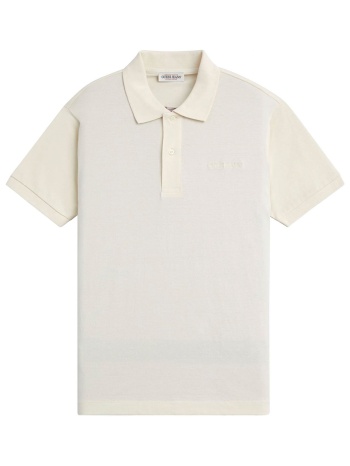 guess jeans polo logo εκρου σε προσφορά