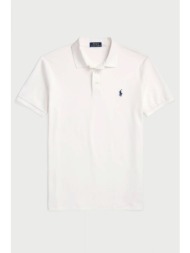 ralph lauren polo custom slim fit stretch mesh logo λευκο