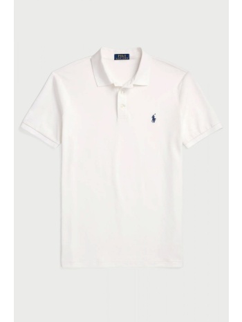 ralph lauren polo custom slim fit stretch mesh logo λευκο