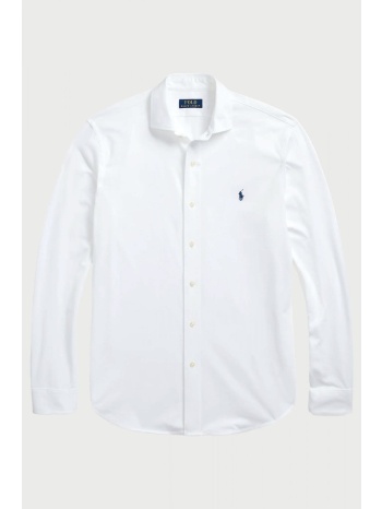 ralph lauren πουκαμισο button down knit oxford logo λευκο σε προσφορά