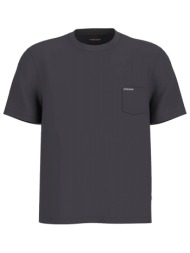 guess jeans t-shirt crewneck regular fit logo μαυρο