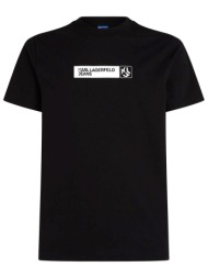 karl lagerfeld jeans t-shirt klj slim graphic tee μαυρο