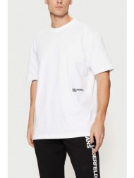 karl lagerfeld jeans t-shirt klj relaxed ss karl tee λευκο