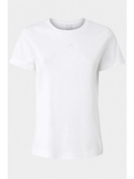 pinko t-shirt bussolotto t-shirt logo λευκο