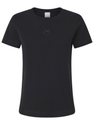 pinko t-shirt bussolotto t-shirt logo μαυρο