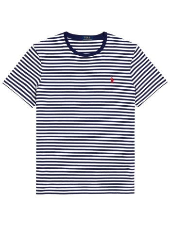 ralph lauren polo ριγε custom slim fit μπλε-λευκο σε προσφορά