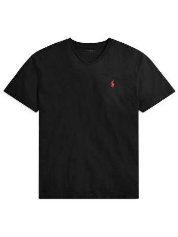 ralph lauren t-shirt v neck classic fit logo μαυρο