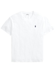 ralph lauren t-shirt v neck classic fit logo λευκο