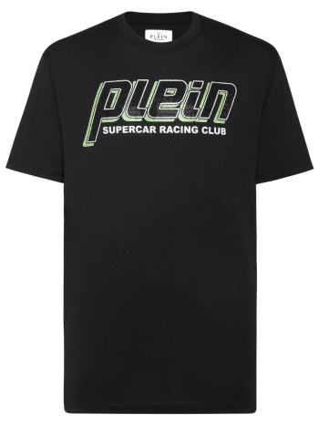 philipp plein t-shirt round neck ss strass racing club logo σε προσφορά
