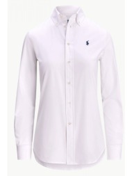 ralph lauren πουκαμισο classics ποπλινα button down logo λευκο