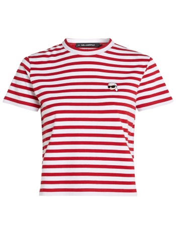 karl lagerfeld t-shirt boxy ikon stripe logo ριγε σε προσφορά
