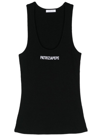 patrizia pepe maglia tank top logo μαυρο σε προσφορά