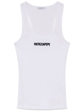patrizia pepe maglia tank top logo λευκο σε προσφορά