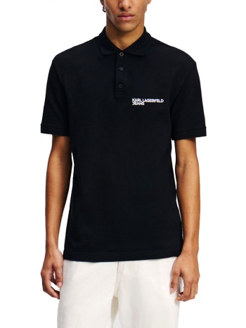 karl lagerfeld jeans polo regular fit klj pique μαυρο