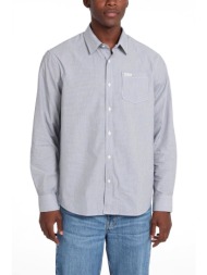 guess jeans πουκαμισο ριγε ls classic fit pocket μπλε