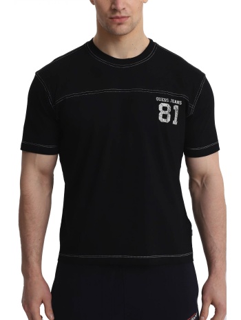 guess jeans t-shirt crewneck oversized fit logo μαυρο σε προσφορά