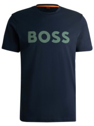 boss casual t-shirt με σταμπα regular fit thinkig 1 σκουρο μπλε