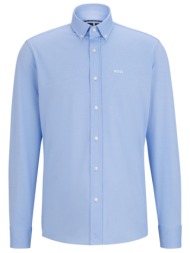 boss performance πουκαμισο button down regular fit p-joe-bd-c1-222 σιελ