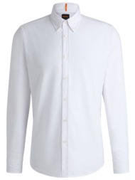 boss casual πουκαμισο regular fit rickert_m λευκο